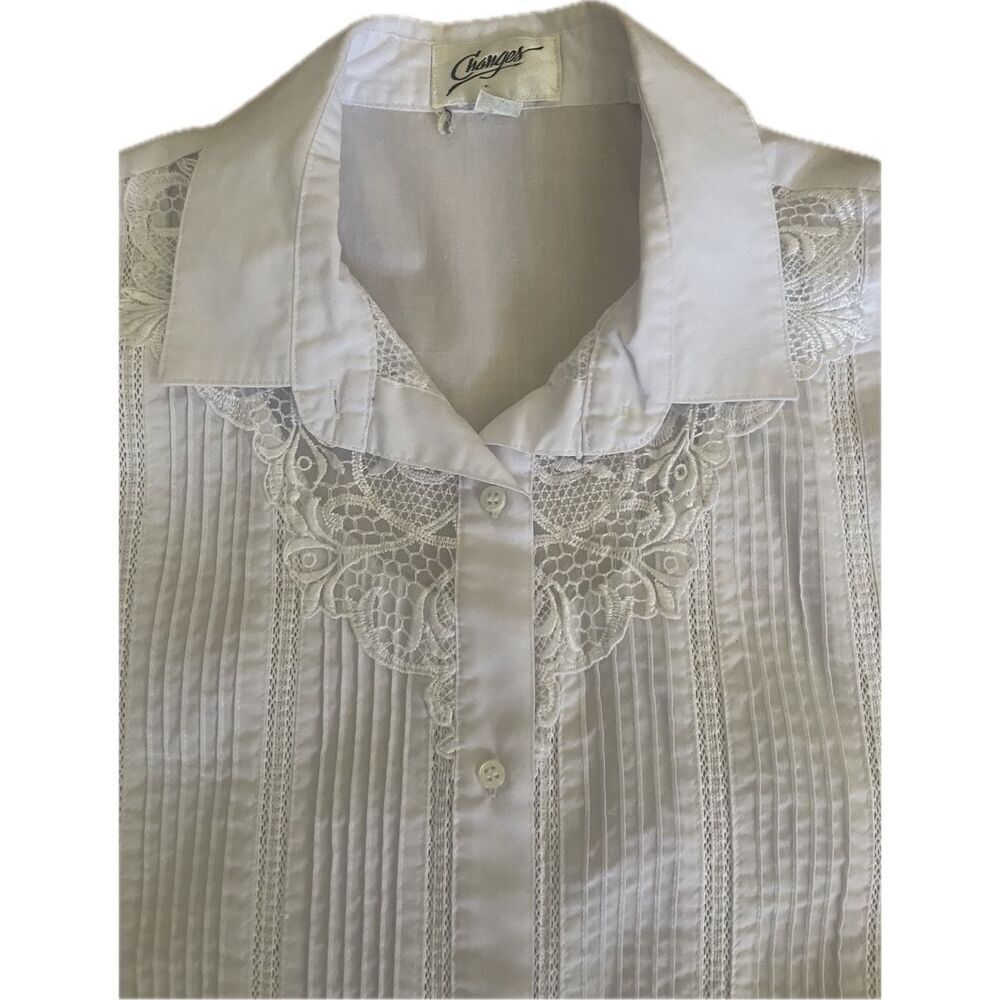 Vintage Changes Button Up Lace Blouse Women’s Size 14 Cottagecore